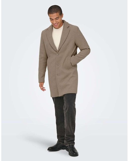 Only & Sons Natural Coat for men