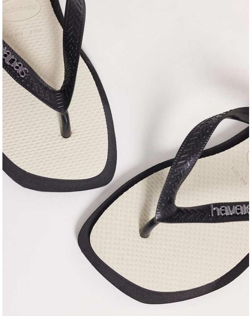Havaianas Natural Square Toe Flip Flops