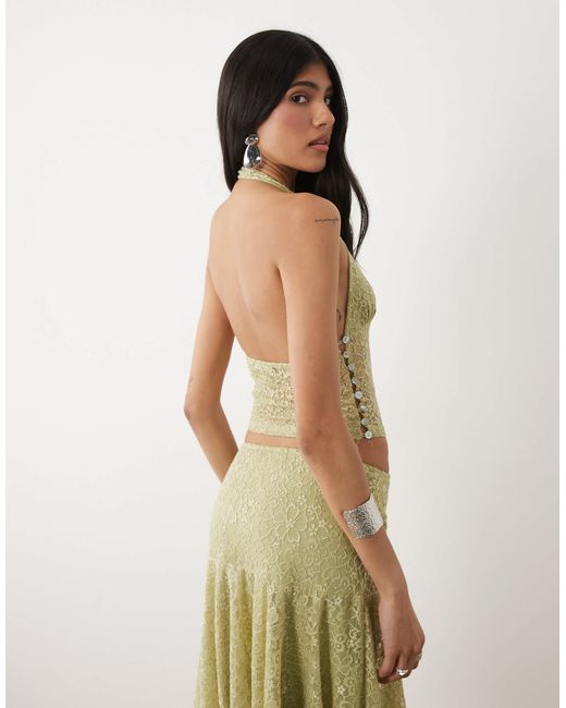 Motel Natural Calora Lace Halter Top