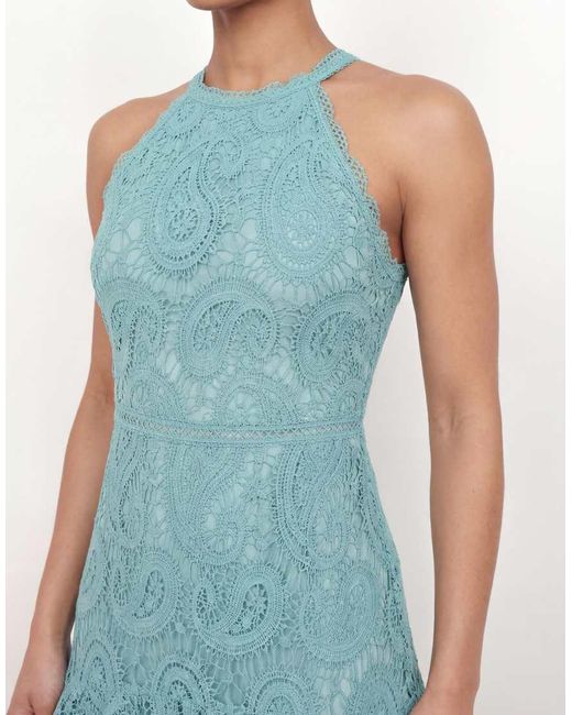Maya Blue Paisley Lace Halter Neck Midaxi Dress