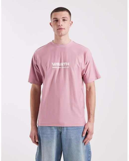 Cotton On Pink Box Fit Graphic T-Shirt for men