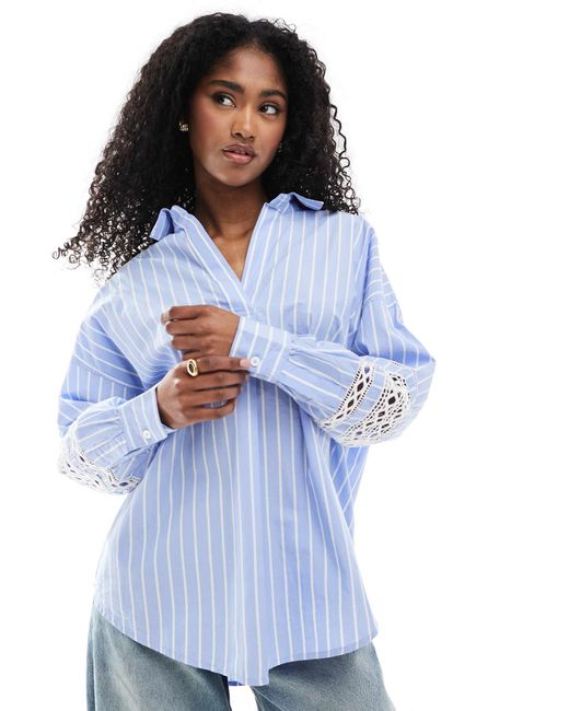 Cambria - chemise brodée sur les manches - bleu rayé French Connection en coloris Blue