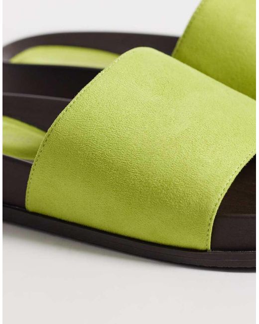 Glamorous Green Footbed Sandals