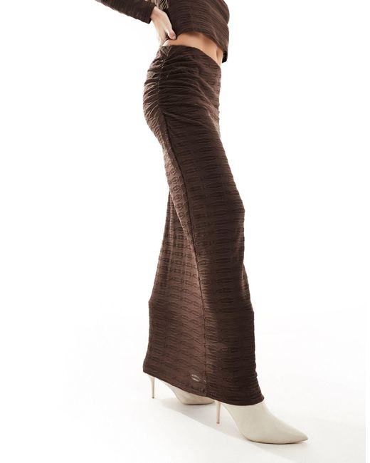 Vero Moda Brown Textured Maxi Skirt