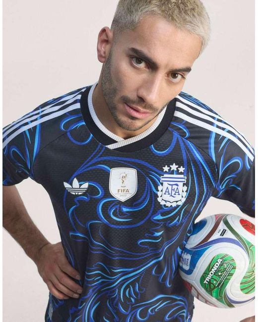 Adidas Originals Blue Argentina 26 Away Authentic Jersey for men