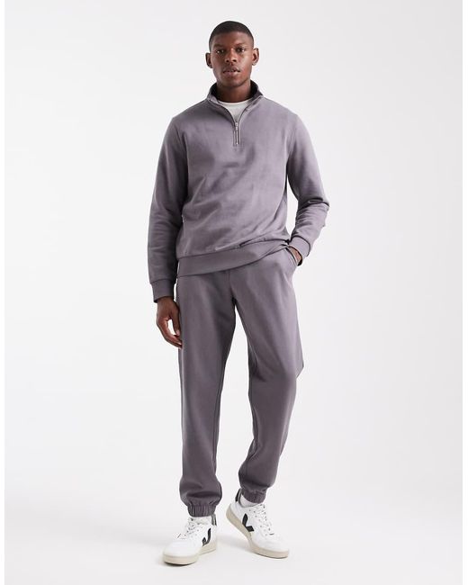 New Look Gray Regular Fit joggers for men
