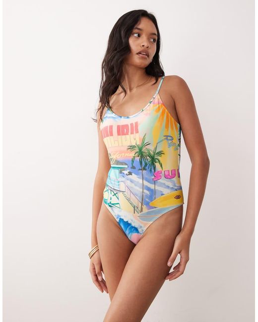 Rip Curl Yellow Rip Curl Beach Print Swimsuit