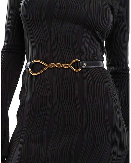 ASOS Black Twisted Buckle Waist Belt