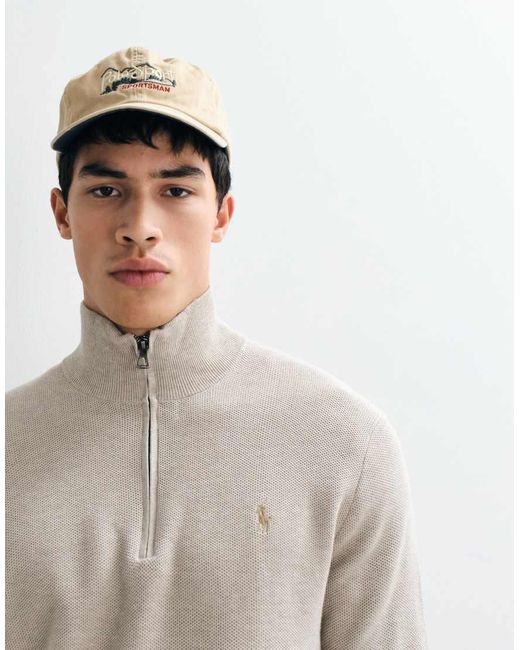 Polo Ralph Lauren Gray Standard Fit Half-zip Sweater for men