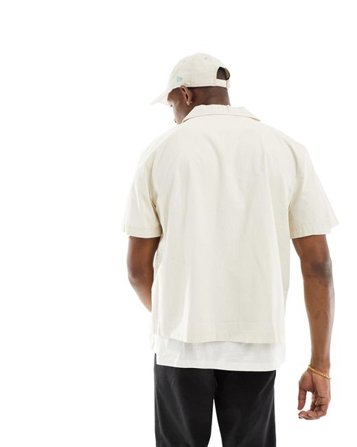 Weekday White Charlie Boxy Fit Short Sleeve Shirt for men