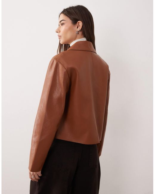 Mango Brown – jacke aus kunstleder