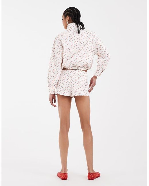ASOS White High Neck Funnel Neck Bubble Jacket