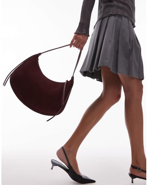 & Other Stories Multicolor Small Shoulder Curved Suede Tote Bag With Leather Fringe Trims