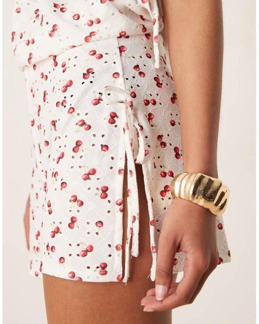 ASOS Natural Broderie Shorts Co-Ord