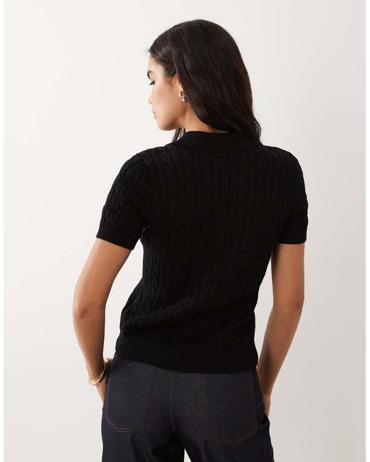 Ralph Lauren Black Fine Knit Polo Top