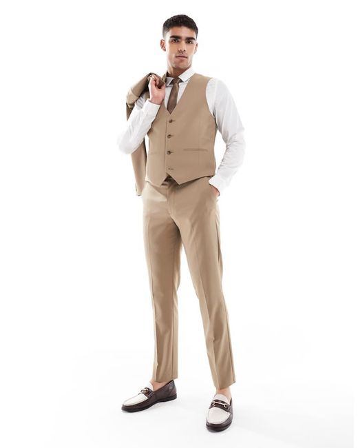 ASOS Natural Slim Suit Waistcoat for men