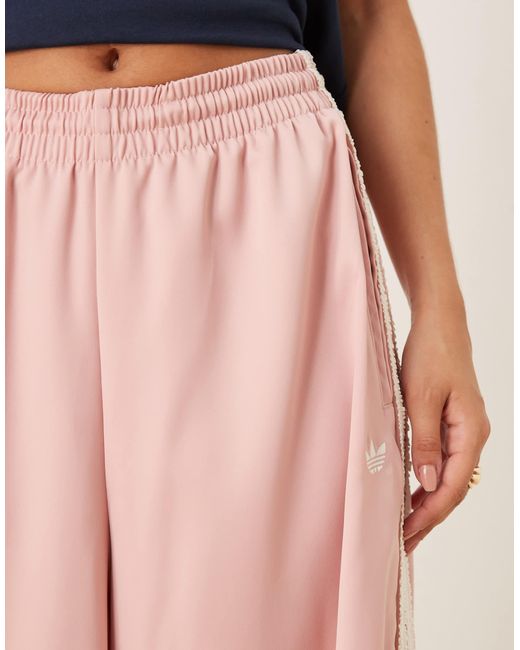 Adidas Originals Pink Satin Wide Leg joggers