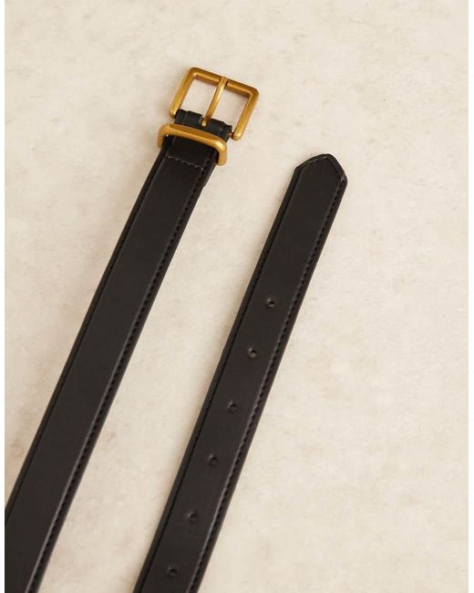 Cinturón Para Cintura Y Cadera Con Hebilla Cuadrada De ASOS de color Black