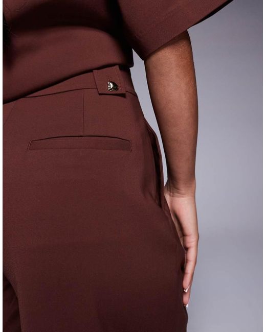 ASOS Purple Cropped Tab Waist Trousers Co-ord