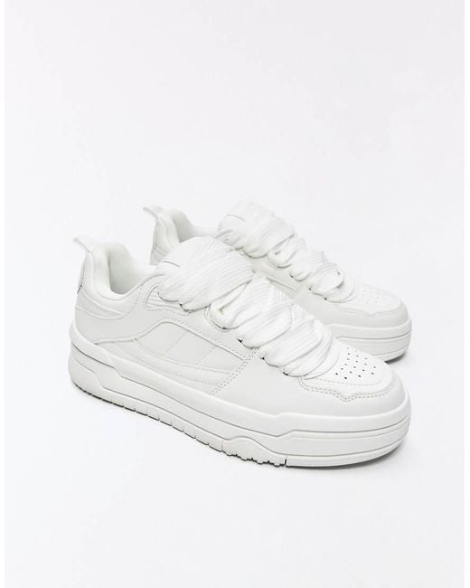 Bershka Blue Chunky Skate Trainers