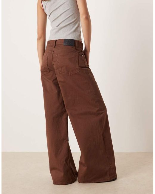 Calvin Klein Brown Super Wide Chino Trousers