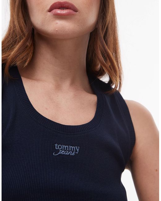 Tommy Hilfiger Blue Script Rib Tank Top