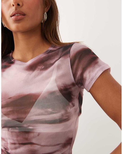 ASOS Multicolor Sheer Mesh Baby Tee