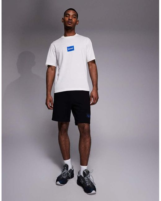 HUGO White Chest Label Logo T-Shirt for men