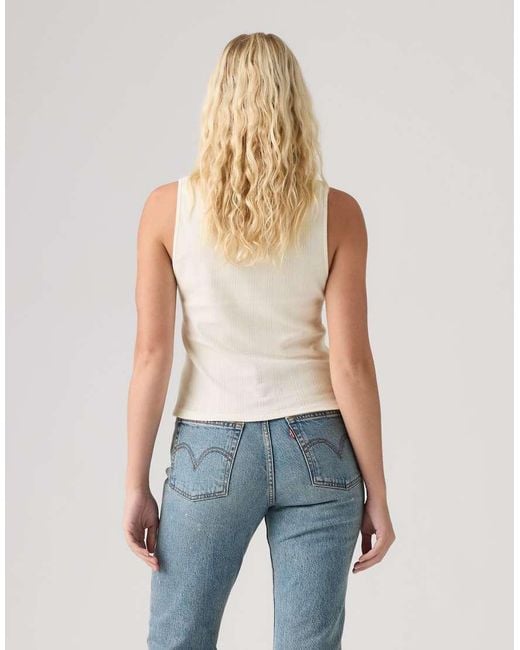 Levi's Blue Dry Goods Pointelle Lace Tank Top