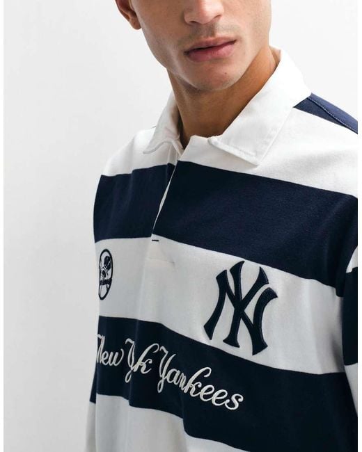 Champion Blue X Mlb Long Sleeve Polo T-Shirt for men