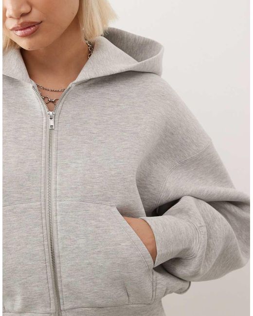 Weekday Oversized Hoodie Van Stof in het Natural