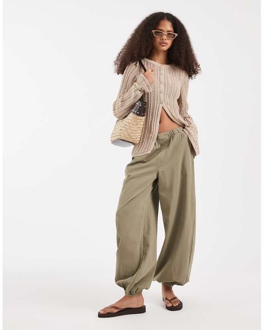 ASOS Brown Knitted Ladder Stitch Cardigan