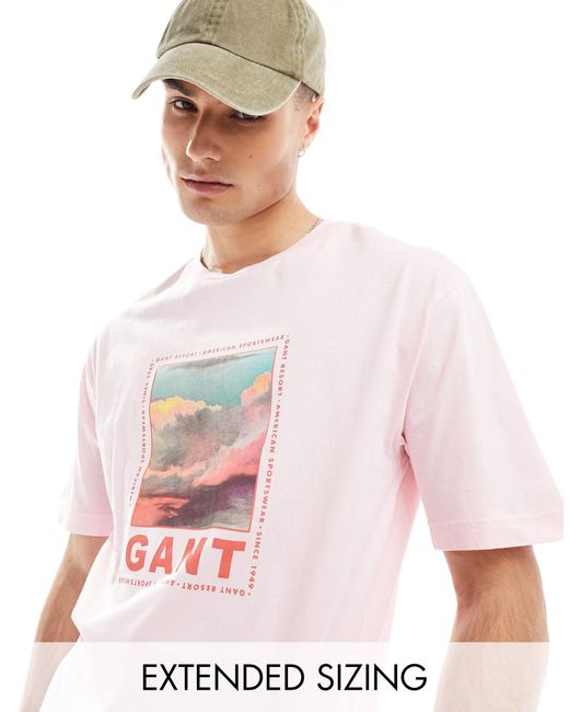 Gant – t-shirt in Pink für Herren