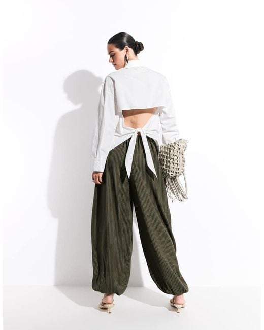 Kaiia White Exclusive Cotton Open Tie Back Shirt