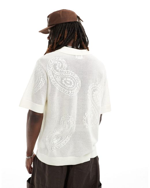 Camicia color crema di Obey in White da Uomo