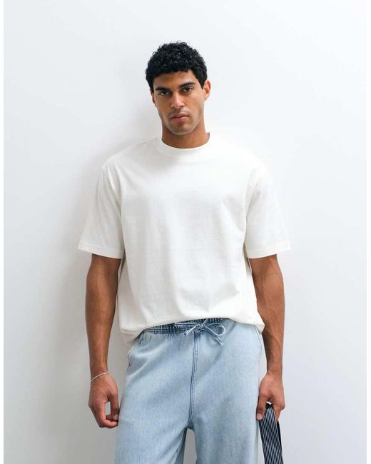 SELECTED Gray Heavyweight Boxy Fit T-shirt With Brown Coffee Club Backprint for men
