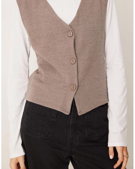 ASOS Natural Button Through Tank Top