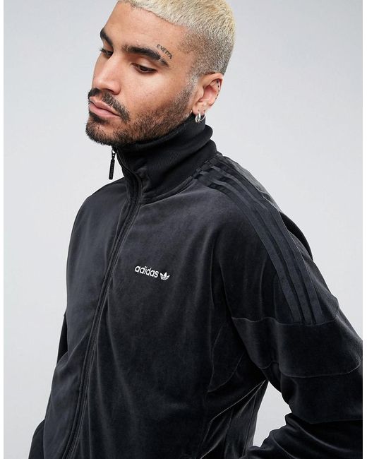 adidas Originals Clr84 Velour Track Jacket In Black Bs4662 for | Lyst