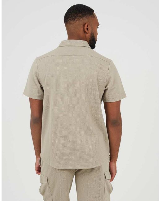 Brave Soul Natural Textured Short Sleeve Shirt for men