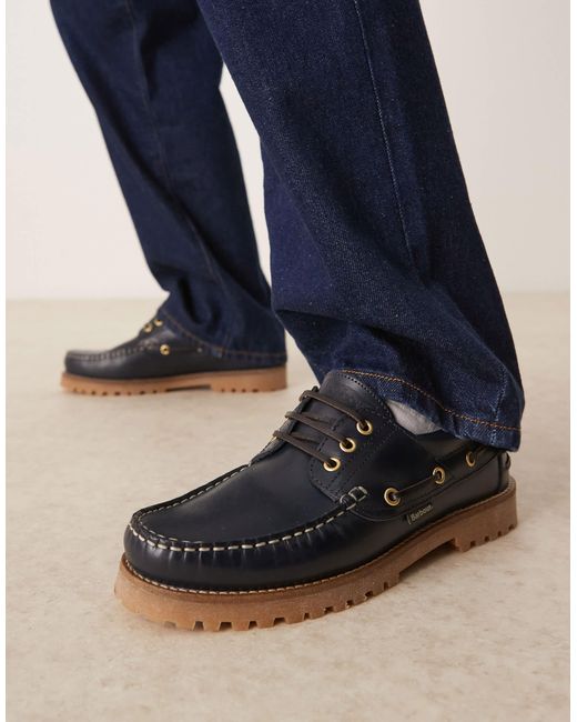 Barbour Blue Deck Boat Loafers for men
