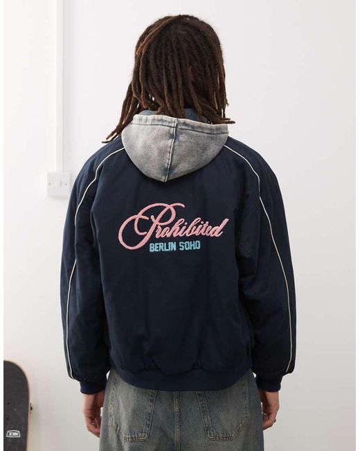 Prohibited Blue Stadium Jacket for men