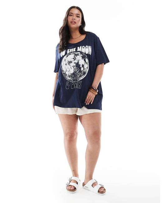 ONLY Blue Moon Graphic Print Boyfriend Fit T-Shirt
