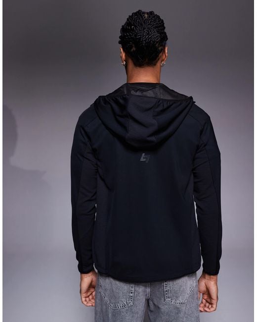 EA7 Blue Armani Vigor 7 Logo Zip Hoodie for men