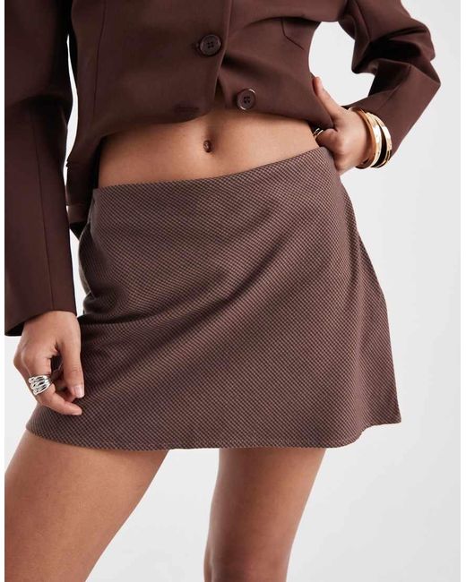 Hollister Brown Mid Rise Bias Cut A Line Mini Skirt