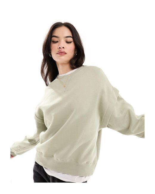 Bershka Natural Oversized Sweatshirt