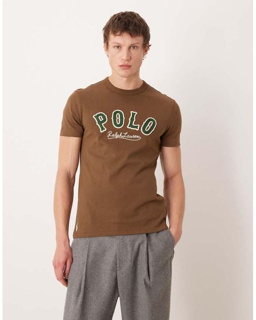 Polo Ralph Lauren Brown Large Logo Custom Fit T-shirt