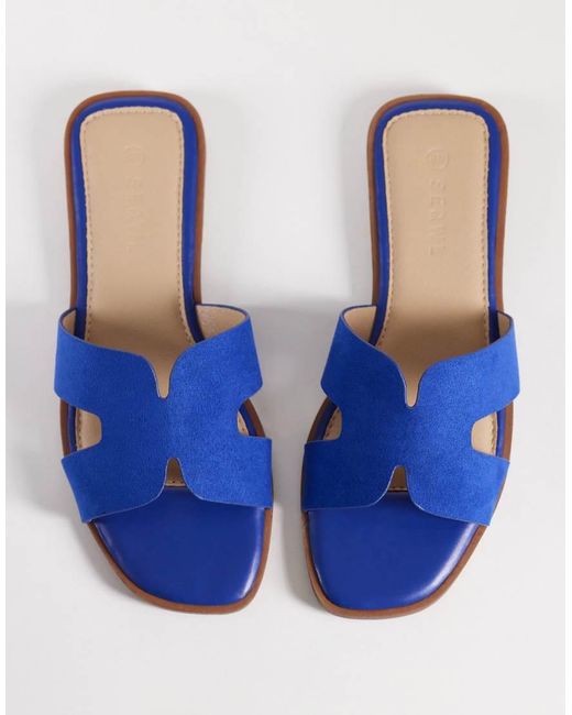SEQWL Blue Storke Flat Sandals