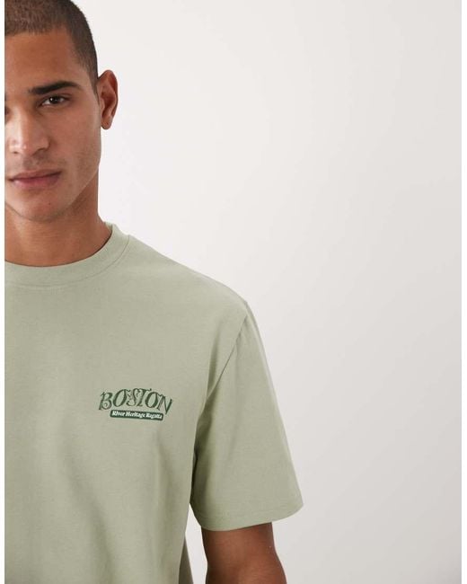 Threadbare Green Back Print Short Sleeve T-shirt for men