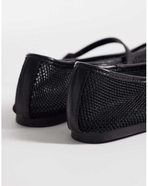ASOS White Libra Mesh Mary Jane Ballets