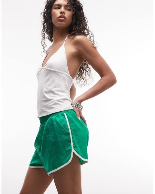 Collusion Green Dolphin Hem Runner Shorts